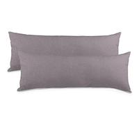 aqua-textil Classic Line - Juego de 2 Fundas de Almohada (40 x 200 cm, algodón, 40 x 200 cm), Color Gris Oscuro