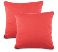 aqua-textil Classic Line - Juego de 2 fundas de cojín (40 x 90 cm, algodón), color rojo cereza