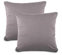 aqua-textil Classic Line - Juego de 2 fundas de cojín (65 x 65 cm, algodón, con cremallera), color gris oscuro