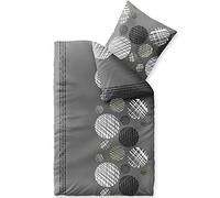 aqua-textil Trend Ciara - Juego de Cama (135 x 200 cm, 2 Piezas, algodón), diseño de Lunares, Color Gris Antracita y Blanco
