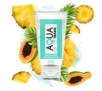 AQUA TRAVEL Lubricante Base Agua Sabor Frutas Tropicales 50 ML - Deliciosa Sensación Para Un Placer Íntimo Confiable