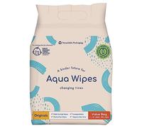 Aqua Wipes Originals Baby Wipes - Toallitas veganas, sensibles, biodegradables con 99,6% de Agua Purificado, adecuadas para recién nacidos (Bolsa de 4 x 64 paquetes de toallitas)