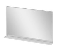 AQUABATOS Espejo de Baño Con Estante 100 x 60 cm - Sin Iluminación, Pared de Metal, Colgante Rectangular Para Salón - Marco de Aluminio Plateado Mate