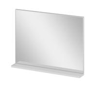 AQUABATOS Espejo de Baño Con Estante Sin Iluminación, 80 x 60 cm, de Pared Rectangular, Para Salón, Marco de Aluminio Plateado Mate
