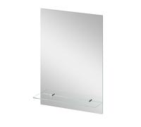 AQUABATOS Espejo de baño con estante sin iluminación de luz, 50 x 70 cm, espejo de pared, espejo de baño, sin marco, espejo colgante rectangular, estante de cristal