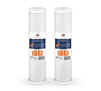 Aquaboon Cartucho de filtro de agua de cáscara de coco | Bloque de carbón activado CTO | Cartucho universal de 5 micras de 50.8 cm | Compatible con EPM-20, CB-20, 155783-43, FC25B, paquete de 2