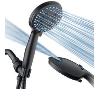 AquaCare - Cabezal de ducha de mano de alta presión de 8 modos, boquillas antiobstrucciones, lavado a presión integrado para limpiar bañera, azulejos y mascotas, manguera de acero inoxidable extra
