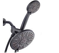 AquaDance, Juego de alcachofa de ducha de 3 vías de alta presión de bronce aceitado de 18 cm con manguera extra larga de 1,8 m. Disfruta de un lujoso cabezal de ducha de lluvia de 6 ajustes y ducha de