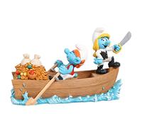 Aquadella, Figura Pitufos Piratas 18,7 x 8,2 x 10,8 cm, Muy Detallada y Fabricada en Resina de poliéster, no tóxico y pH Neutro, para acuarios de Agua Dulce y de Agua Salada
