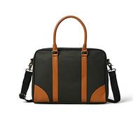 AQUADOR - Bolsa para portátil con piel sintética vegana VERDE & TAN (AB-S-1523-GREENTAN) Buy & Get a Men's Genuine Leather Wallet - 1487 absolutamente gratis., Verde Bronceado, M