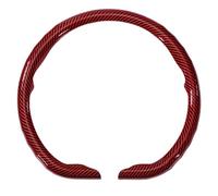 AQUADORA Cubierta de Volante de Textura de Fibra de Carbono grabada a láser Antideslizante y Transpirable Clima para Mitsubishi Pajero V93 2010-2022,D-Red