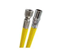 AQUAE T335502 Tubo Flexible para Gas con Casquillo Macho y Hembra, Amarillo
