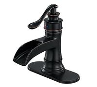 AQUAfaucet caño de cascada sola asa grifo de baño grifo mezclador monomando para lavabo, ORB aceite bronce