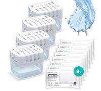 Aquafloow 4x Deshumidificadores + 8x Gránulos en Bolsa de Recarga de 280g, Bolsas de Recarga para Deshumidificadores, Paquetes de Recarga | Previene el moho y los olores desagradables.