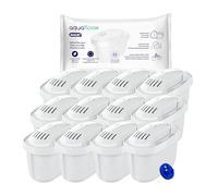Aquafloow Cartuchos de Filtro de Agua 12 Piezas para Jarra Filtrante de Agua | Cartuchos de Filtro Compatibles con Dafi Unimax Aquaphor A5 Brita Maxtr Philips AWP212/10 | Reducción de Cal