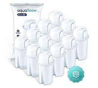 Aquafloow Cartuchos de Filtro de Agua para Usar con Jarras | Recambio para Brita Classic, Dafi Family Astra, Filtro de agua que reduce la cal y el cloro, Agua filtrada - 12 piezas