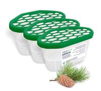 Aquafloow Deshumidificador 400 ml, Antihumedad Habitación 3 Piezas PINE | Neutralizador de Olores, Absorbente de Humedad para Cocina, Armario, Baño, Estudio, Ropa