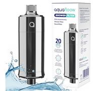 Aquafloow Filtro de Ducha, Filtro contra Calcio, Cloro y Suciedad, Filtración a 20 Etapas - Reduce la Caída del Cabello y las Irritaciones de la Piel - Compatible con la Mayoría de Duchas