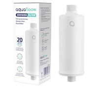 Aquafloow Filtro de Ducha, Filtro contra Calcio, Cloro y Suciedad, Filtración a 20 Etapas - Reduce la Caída del Cabello y las Irritaciones de la Piel - Compatible con la Mayoría de Duchas