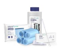 Aquafloow Kit de Cuidado para Cafeteras | Accesorios para Baristas - 2x Filtro AquaClean, 250ml Descalcificador, 10x Pastillas Descalcificadoras, Cepillo de Limpieza, Lubricante | para Saeco Philips
