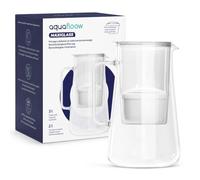 Aquafloow Maxiglass Jarra Filtrante De Cristal 3 l Con Cartucho Filtrante, Filtro De Agua En Vidrio Borosilicato Para Agua Potable, Sin BPA, Cristal Apto Para Lavavajillas, Transparente