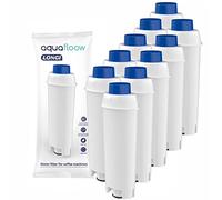 Aquafloow Purificador de Agua Compatible con Cafetera DeLonghi® DLSC002 Magnifica® S, Eletta®, Dinamica®, PrimaDonna® y Serie ECAM - Cartucho Filtrante para Máquina de Café y Espresso (10x)