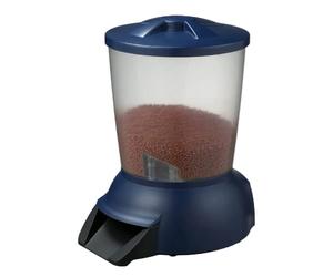 AquaForte Alimentador automático de peces de 5 litros con baterías de 1,5 V y transformador de 12 V, 6 comidas diarias, tiempo y cantidad de alimentación ajustables, pantalla LED, cable de 5 m