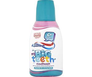 Aquafresh Mis Grandes Dientes Enjuague Bucal Sabor Afrutado Para Niños De 6 Años + (300ml) (Paquete de 2)