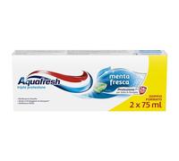 Aquafresh Triple protección, pasta de dientes 3 en 1 para toda la familia, dientes fuertes, encías saludables, aliento fresco, sabor a menta fresca, 2 x 75 ml
