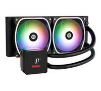 ENERMAX AquafUSION II 240 mm ARGB AIO CPU de refrigeración por agua|Dual Chamber|TDP 350 W+|Intel LGA 1851/1700/115x/2066|AMD AM5/AM4 | Pantalla digital | 2 ventiladores SquA RGB ADV 120 PWM |
