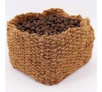 Aquagart 2 cestas de cultivo de coco, 20 cm x 20 cm x 15 cm, para plantas de estanque, adecuadas para agua y tierra, para un estanque de jardín natural, sin plástico, cesta para plantas acuáticas