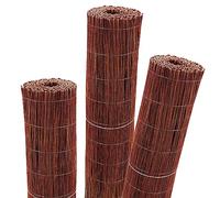 Aquagart Esterilla de mimbre, 5 m x 150 cm, estera de protección visual natural para jardín, balcón y terraza, valla de mimbre con tensión de alambre, valla de protección visual