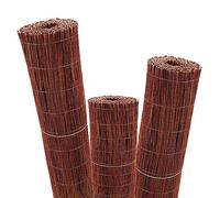 Aquagart Esterilla de mimbre, 5 m x 80 cm, estera de protección visual natural para jardín, balcón y terraza, valla de mimbre con tensión de alambre, valla de protección visual