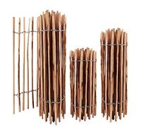 Aquagart Valla de estacas de altura 50 cm - 120 cm de alto, distancia entre listones de 3-5 cm, valla de jardín de avellana, valla de madera duradera, incluye grapas (avellana 80 cm, 10 m)