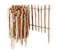 Aquagart Valla de estacas enrollable de 4 a 6 cm para jardín, perfecta como borde de banquete y borde de banquete o delimitación de camino, valla de madera duradera (10 m x 35 cm)