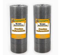 Aquagart® Volierendraht Hasendraht Drahtgitter con malla de 12 mm de ancho de 0,5 m, resistente malla soldada de alambre galvanizado en diferentes versiones (15 m de alambre para conejos 12 mm 0,5 m