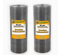 Aquagart® Volierendraht Hasendraht Drahtgitter con malla de 19 mm, rejilla soldada galvanizada, robusta, diferentes versiones (20 m de alambre para conejos 19 mm 0,5 m de ancho)