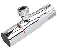 Aquagrif 40LLC003 Llave de escuadra con Montura cerámica y Filtro Inoxidable, Cromo (con Rojo)