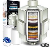 AquaHomeGroup Filtro de ducha de 20 etapas para agua dura, filtro universal de alta salida para cloro, fluoruro, metales pesados, filtro de agua de ducha de vitamina C E para cabello, piel y uñas 2