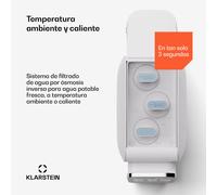 AquaLine 3L Purificador de agua Filtrado de 5 etapas 6 temperaturas del agua Capacidad de 3 litros Blanco Klarstein