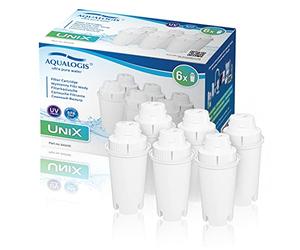 Aqualogis UniX - Cartucho de filtro de agua compatible con Brita Classic, Dafi, PearlCo, Mavea 107007, AquaOptima RUF916 - Jarra de agua (6 unidades)