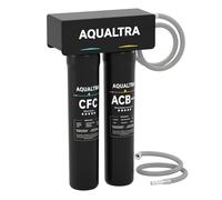 AQUALTRA USF-2B-10 Sistema de filtro bajo fregadero ligeramente alcalino, 75700 L, reduce PFOA, PFOS, cloro, plomo, mercurio, cloramina, fluoruro, partículas de microplásticos, mal sabor y olor