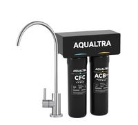 AQUALTRA USF-2F-10 Sistema bajo fregadero ligeramente alcalino con grifo, 75700L, reduce PFOA, PFOS, cloro, plomo, mercurio, cloramina, fluoruro, microplásticos, mal sabor y olor