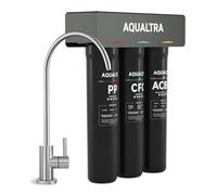 AQUALTRA USF-3B-15 Sistema bajo fregadero ligeramente alcalino con grifo, 30000-151000L, reduce PFOA, PFOS, cloro, plomo, mercurio, cloramina, fluoruro, microplásticos, mal sabor y olor