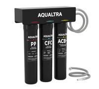 AQUALTRA USF-3B-15 Sistema de filtro bajo fregadero ligeramente alcalino, 30000-151000 L, reduce PFOA, PFOS, cloro, plomo, mercurio, cloramina, fluoruro, partículas de microplásticos, mal sabor y olor
