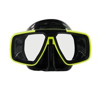 Aqualung Look - Máscara Buceo Adultos con Doble Lente de Cristal Templado, diseño versátil, Hebillas con dial de 360°, impermeabilidad Mejorada, óptimo para el Submarinismo, Negro y Amarillo