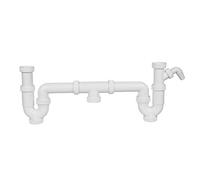 Aqualy BO-41332 Sifón Doble Fregadero con Toma