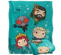 AQUAMAN and The Lost Kingdom Blanket, 152 x 127 cm Chibi Action Silky Touch Super Soft Throw Blanket