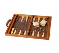Aquamarine Games Backgammon Signature - Juego de Mesa de Madera con Asa para Transportar