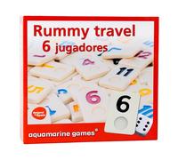 Aquamarine Games- Rummy travel 6 jugadores, Multicolor (DO004), de 7 a 9 años.